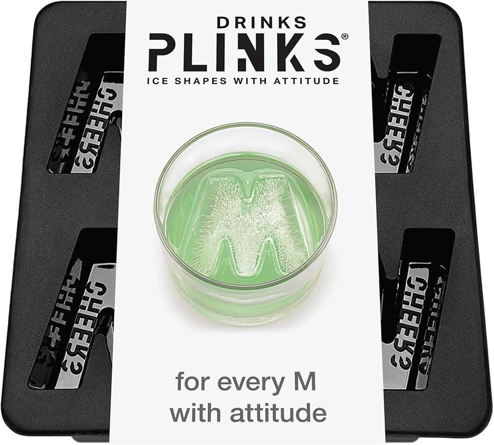 DRINKSPLINKS Personalized Letter M Monogram Ice Cube Mold - Silicone Ice Cube Mold Trays with Big... | Amazon (US)