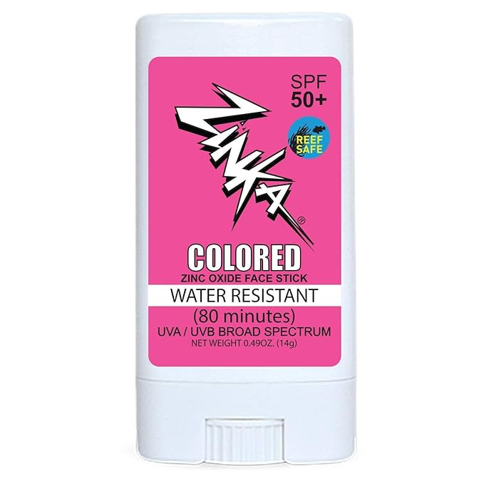 Zinka Sunscreen SPF 30 All Natural Vegan Mineral Pink Colored Face Stick | Amazon (US)
