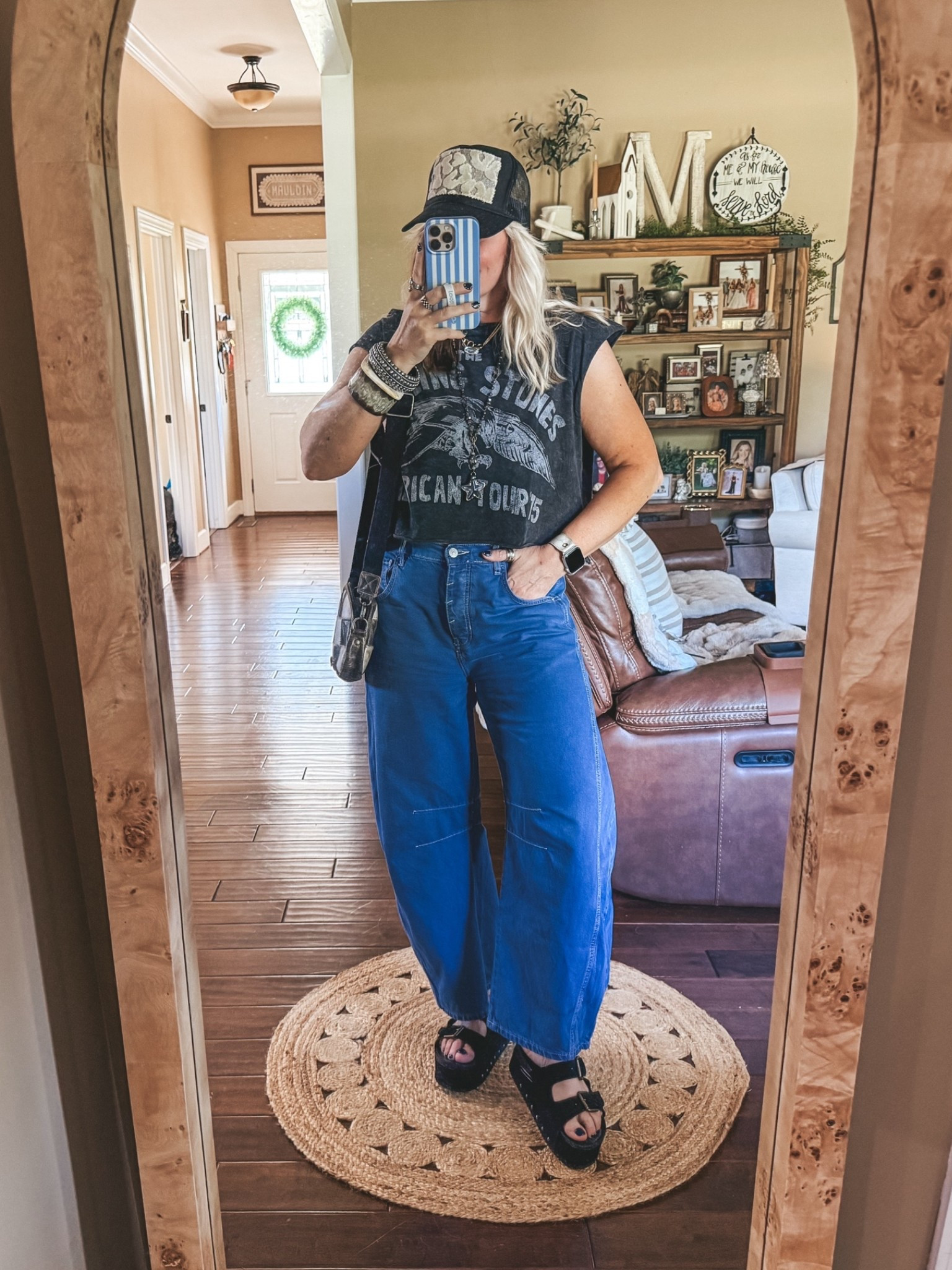 My ootd 
Tank medium
Jeans true to size 
Sandals true to size 
Hat is @threadline on Instagram 
Bag is @shopeverydaychic on Instagram (save with code MANDIE10)

#LTKootd #LTKgrwm #LTKOver40