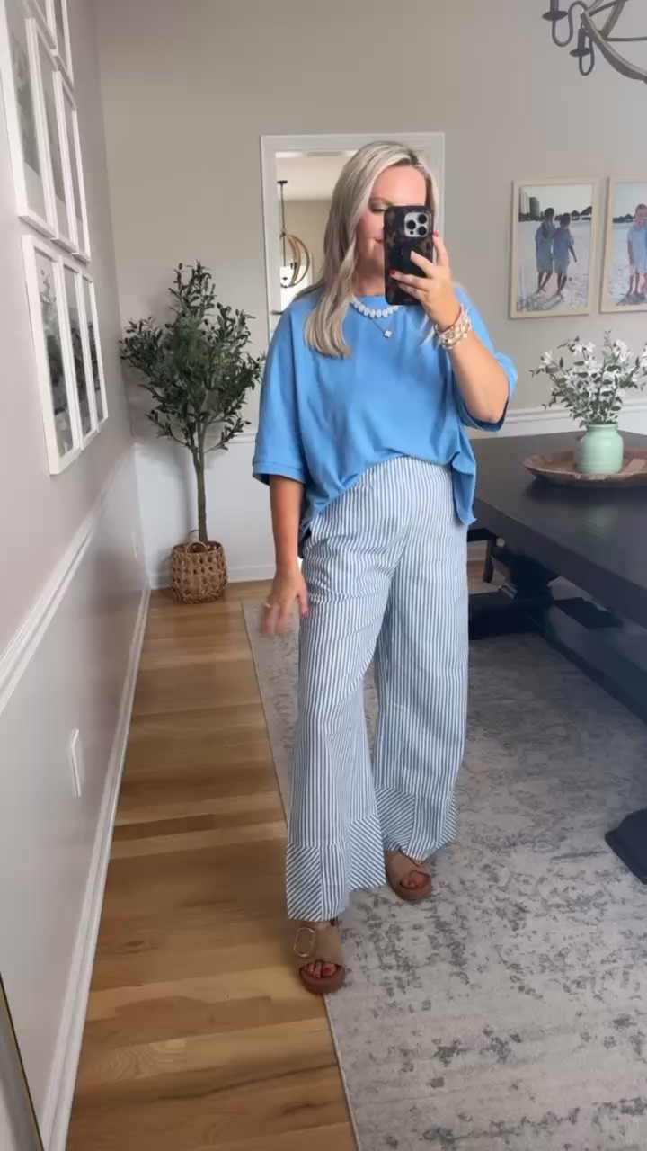 Comfy but still put together 💙 this set is so lightweight and perfect for everyday

striped pants outfit matching set casual summer outfit comfy chic easy everyday style lovelylifestyling 

#LTKootd #LTKSeasonal #LTKOver40