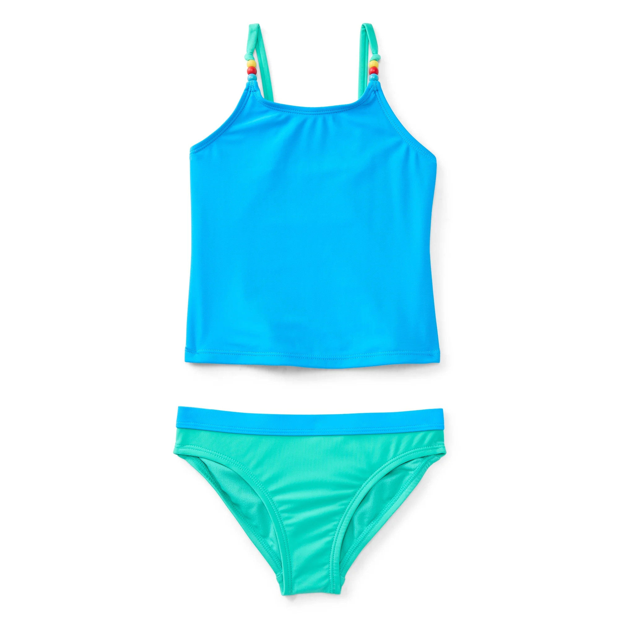 Wonder Nation Girls Everyday Tankini Swim Set with UPF 50+, 2-Piece, Sizes 4-18 & Plus | Walmart (US)