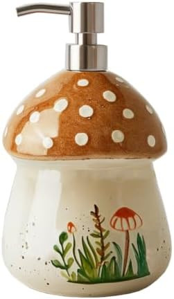 Colias Wing Retro Mushroom Soap Dispenser with Plastic Pump, Refillable Lotion Soap Bottle, Lotio... | Amazon (US)