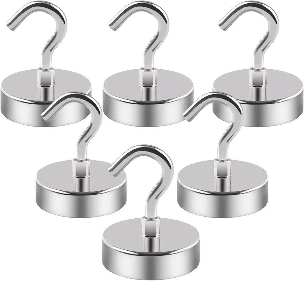 DIYMAG Magnetic Hooks,110 lb Heavy Duty Strong Magnet with Hook for Hanging, Strong Rare Earth Ne... | Amazon (US)