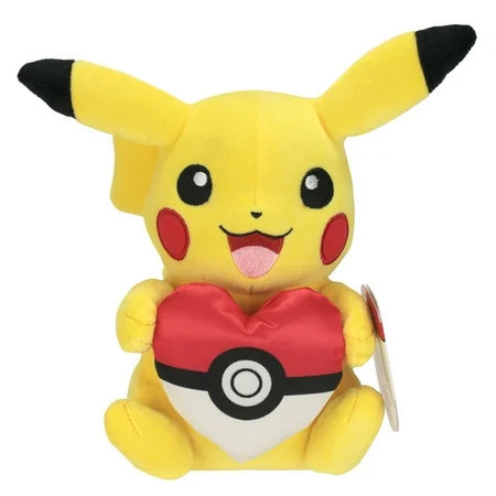 Pokemon Plush 8" Pikachu with Heart Pillow Multi-color | Walmart (US)