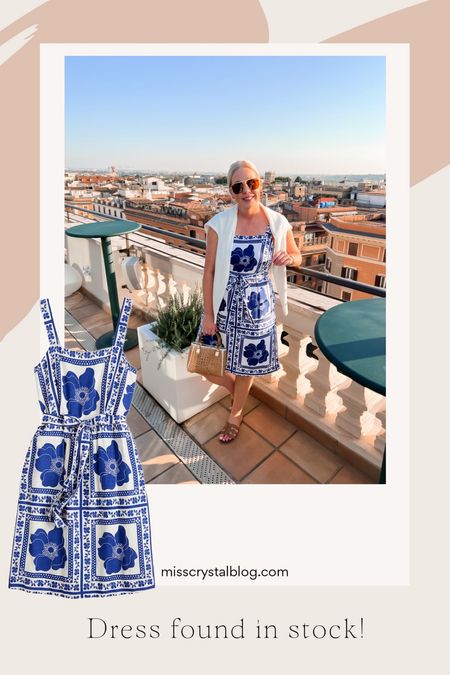 I found My popular blue and white print dress from last year is in stock! I’m wearing a S. On sale for about $50. 

#LTKfindsunder50 #LTKsalealert #LTKover40