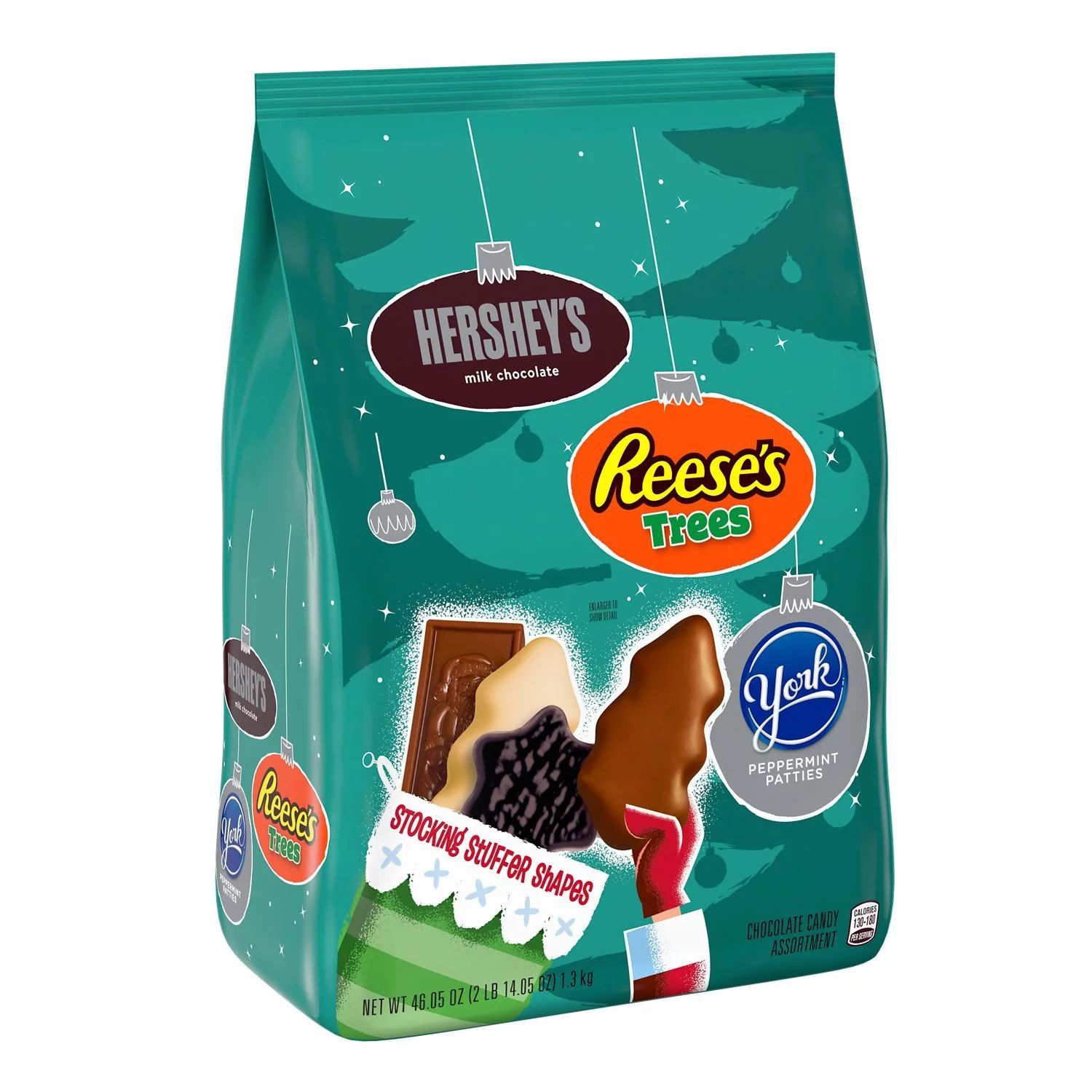 HERSHEY'S, REESE'S and YORK, Stocking Stuffer Shapes Chocolate Assortment Candy, Holiday, 46.05 o... | Walmart (US)