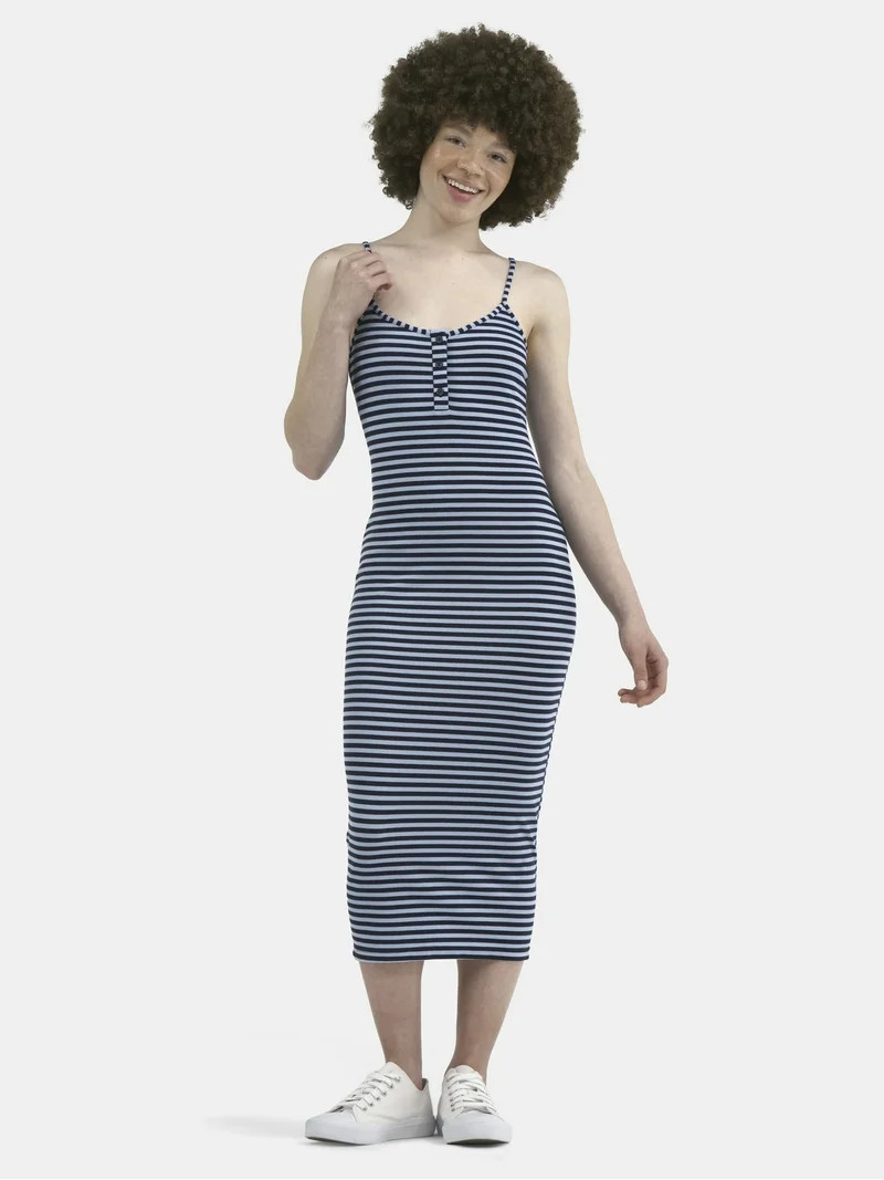 No Boundaries Strappy Midi Dress, Women's - Walmart.com | Walmart (US)