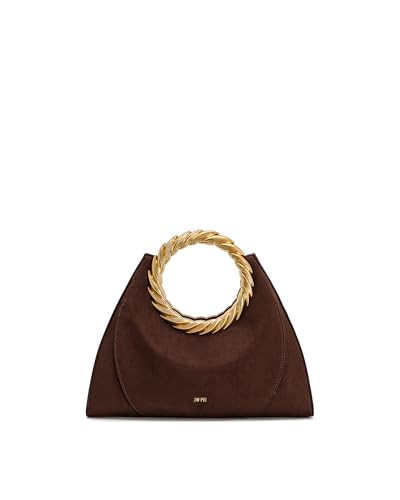 JW PEI Women's Amiya Leaf Handle Faux Suede Sculpture Bag - Mocha Brown | Amazon (US)