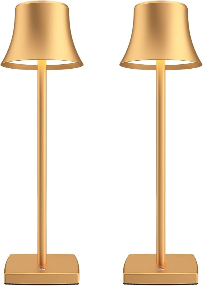 2 Pack LED Cordless Table Lamps Rechargeable,5000mAh Battery Operated Table Light,3 Color Steples... | Amazon (US)