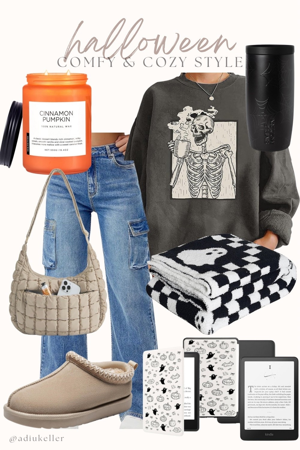 Halloween cozy but make it cute 👻🕸️ I’m loving this look for fall—soft blanket, a yummy-smelling candle, comfy shoes, and a Kindle with the cutest Halloween case. Linking everything so you can cozy up too! 🍁

#LTKStyleTip #LTKSeasonal #LTKSaleAlert