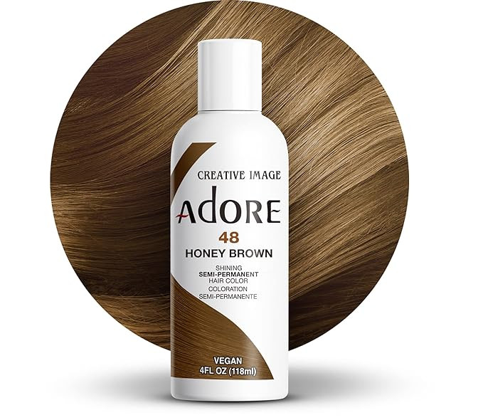 Adore Semi Permanent Hair Color - Vegan and Cruelty-Free Brown Hair Dye - 4 Fl Oz - 048 Honey Bro... | Amazon (US)