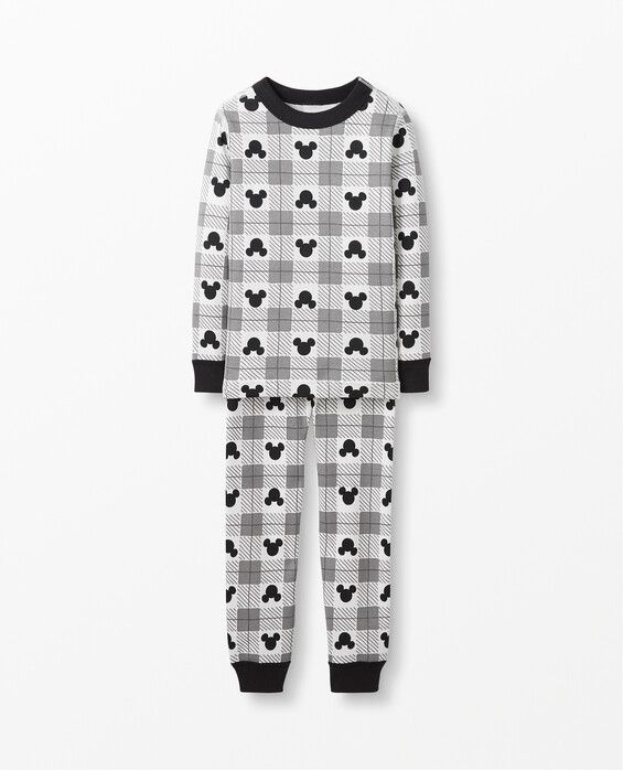 Disney Mickey Mouse Plaid Long John Pajamas In Organic Cotton | Hanna Andersson