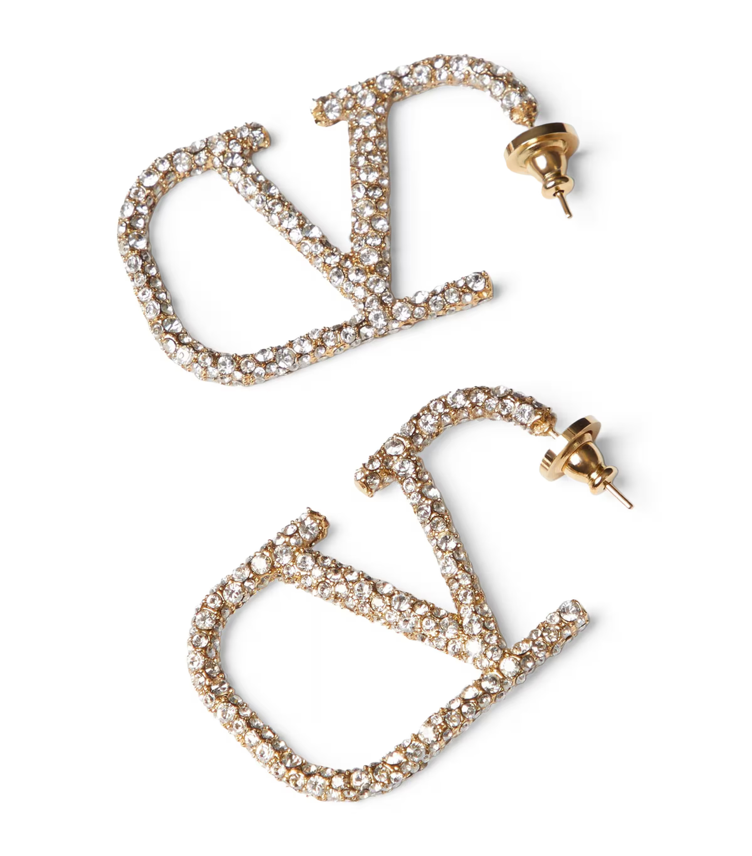 Valentino Garavani Crystal-Embellished Vlogo Earrings | Harrods (US)