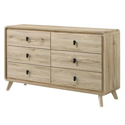 Mid-century Six-Drawer Wooden Dresser with Ample Storage and Warm, Wood-inspired Finish for Modern Homes | Wayfair North America