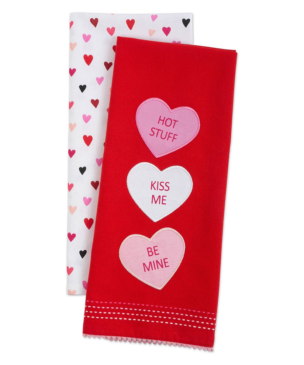 Sweet Hearts Dish Towel - Set of Two | Zulily