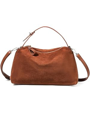 Suede Shoulder Bags For Women Crossbody Bag Suede Tote Bag Satchels Slouchy Work Purses Crescent ... | Amazon (US)