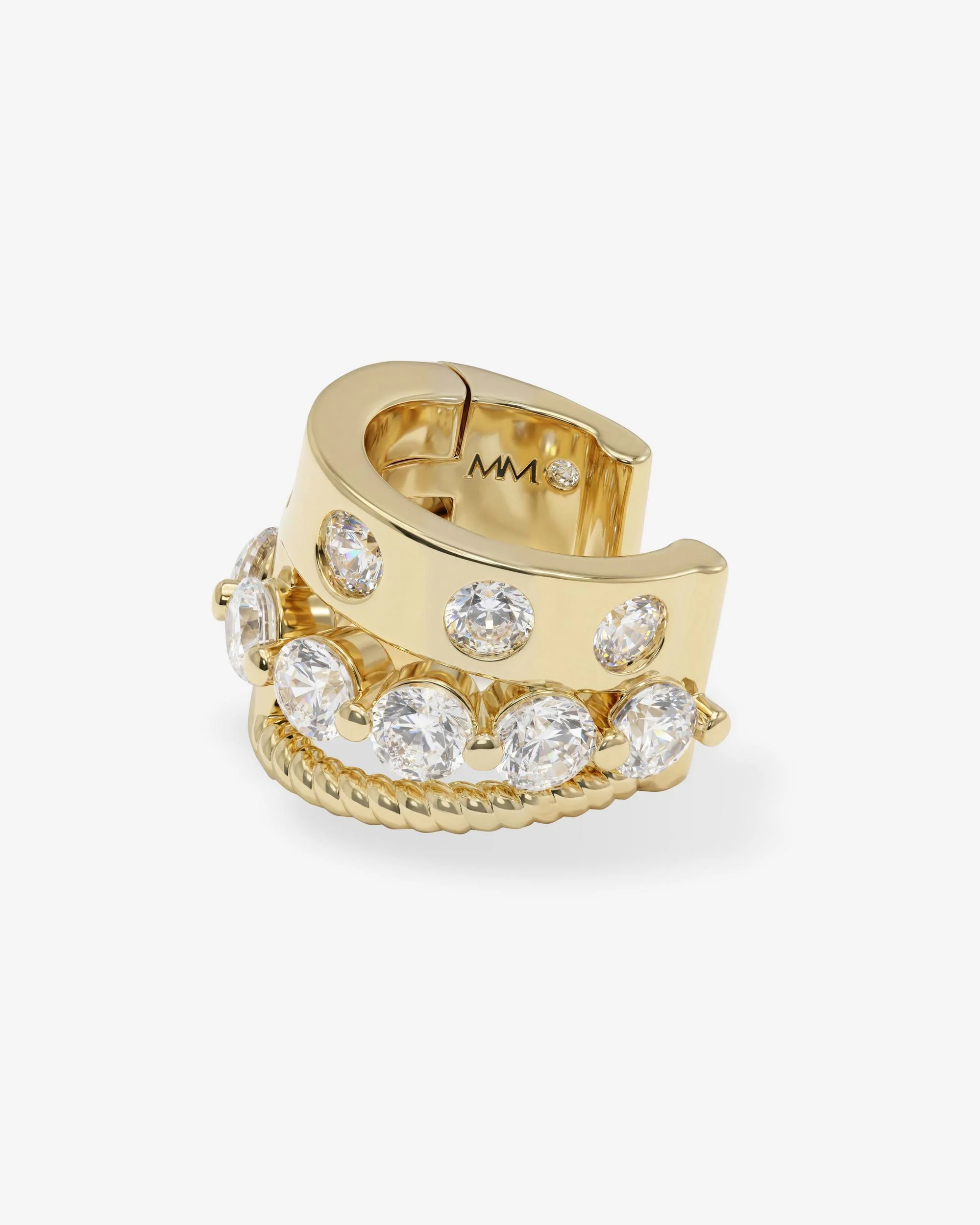 Ashley Venice Gold Ear Cuff | Elegant Stacked Look | Melinda Maria Jewelry
