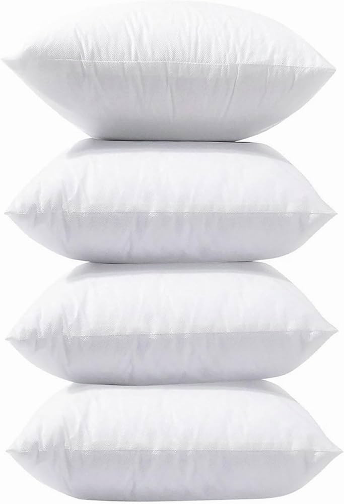 LANE LINEN 4 Pack 18x18 White Throw Pillow Inserts for Decorative Pillow Covers, Couch Pillows fo... | Amazon (US)