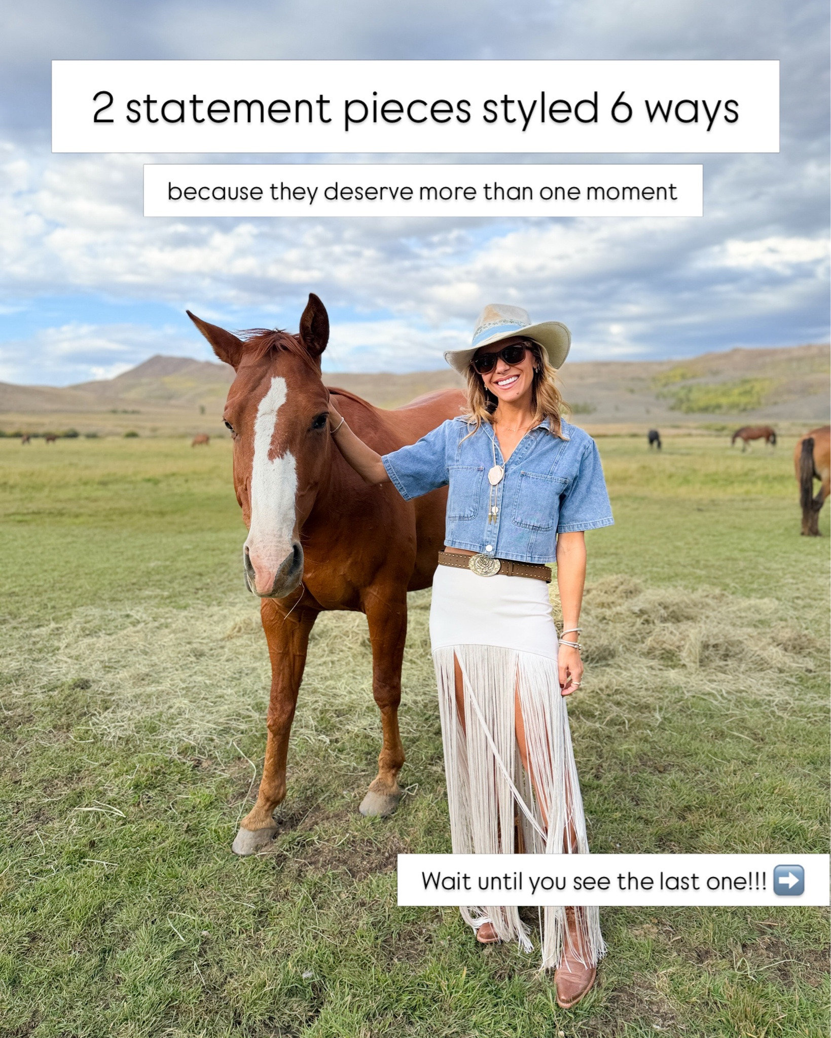 Save this for outfit inspo — 2 statement pieces styled 6 ways!  C0mment STYLED to shop 

Which styled look is your favorite?