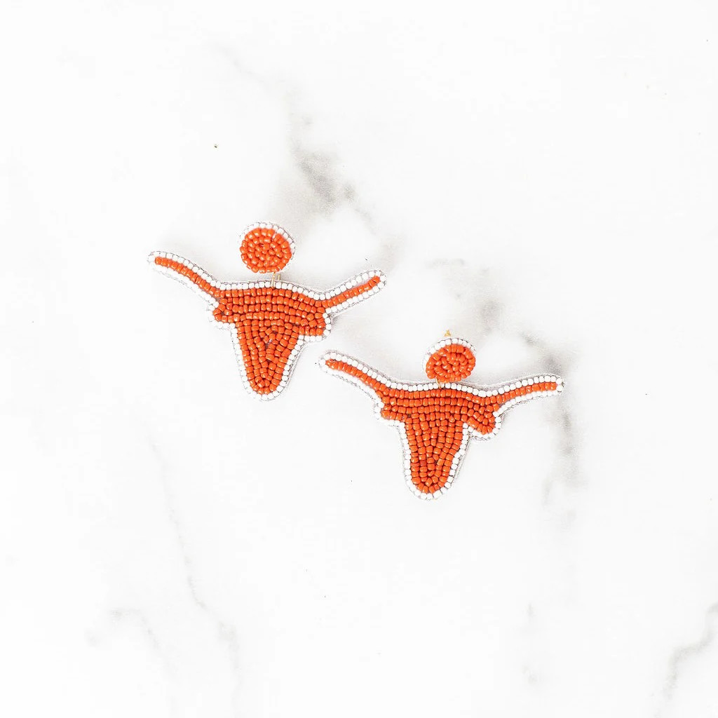 Beaded Longhorn Earrings | Golden Thread LLC