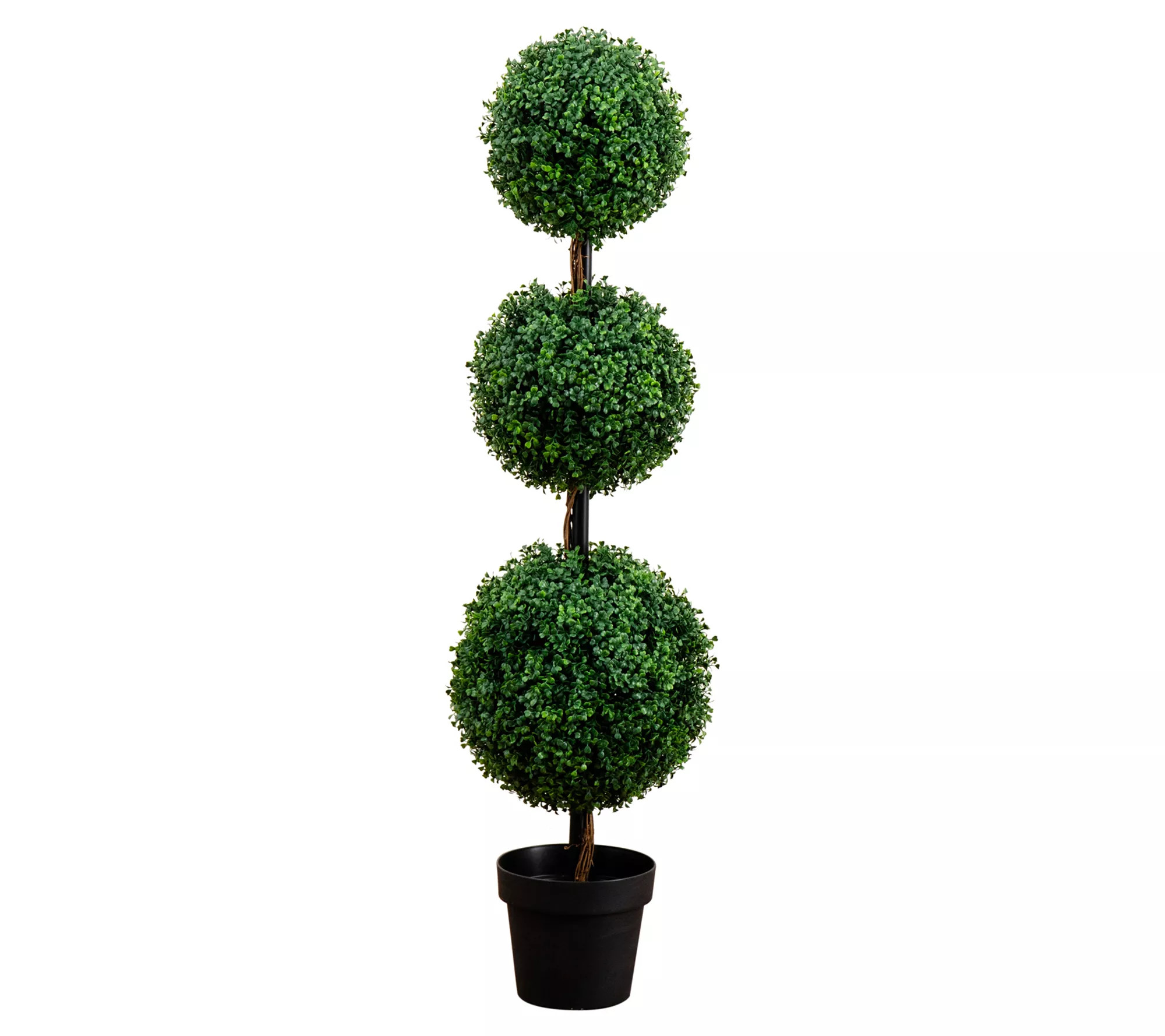 Nearly Natural 5' Faux Triple Ball Boxwood with962 Lvs Potte - QVC.com | QVC