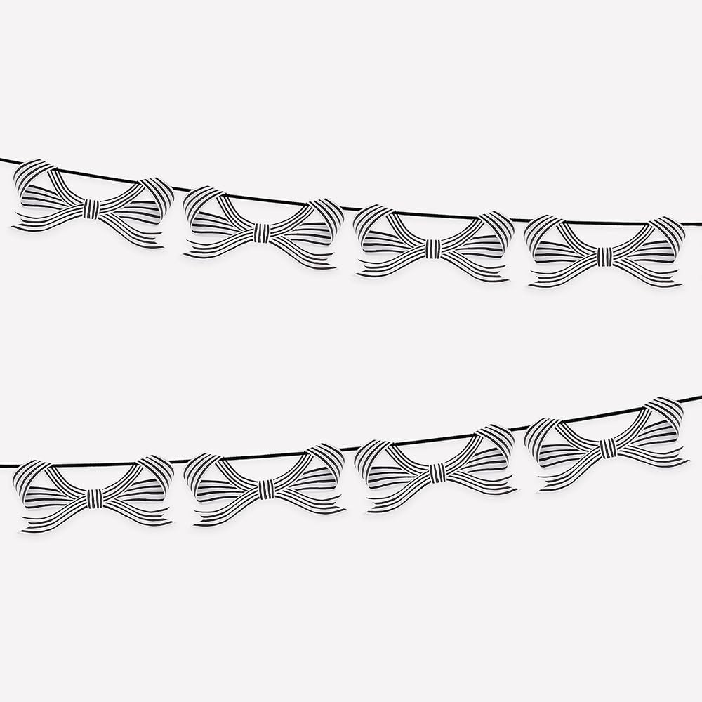 Meri Meri Halloween Black & White Stripy Bow Garland Set (Pack of 1), 12' Including Excess Cord, ... | Amazon (US)