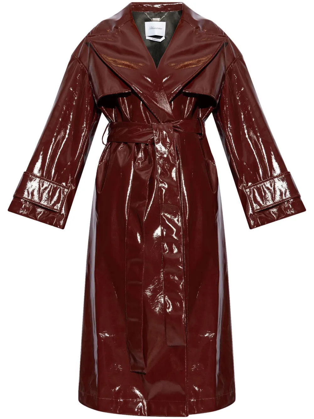 Blumarine lacquered-finish single-breasted Coat - Farfetch | Farfetch Global