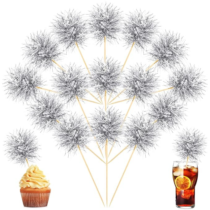 100 Pcs Christmas Firework Cupcake Toppers Foil Frill Toothpicks Holiday Party Firework Cocktail ... | Amazon (US)