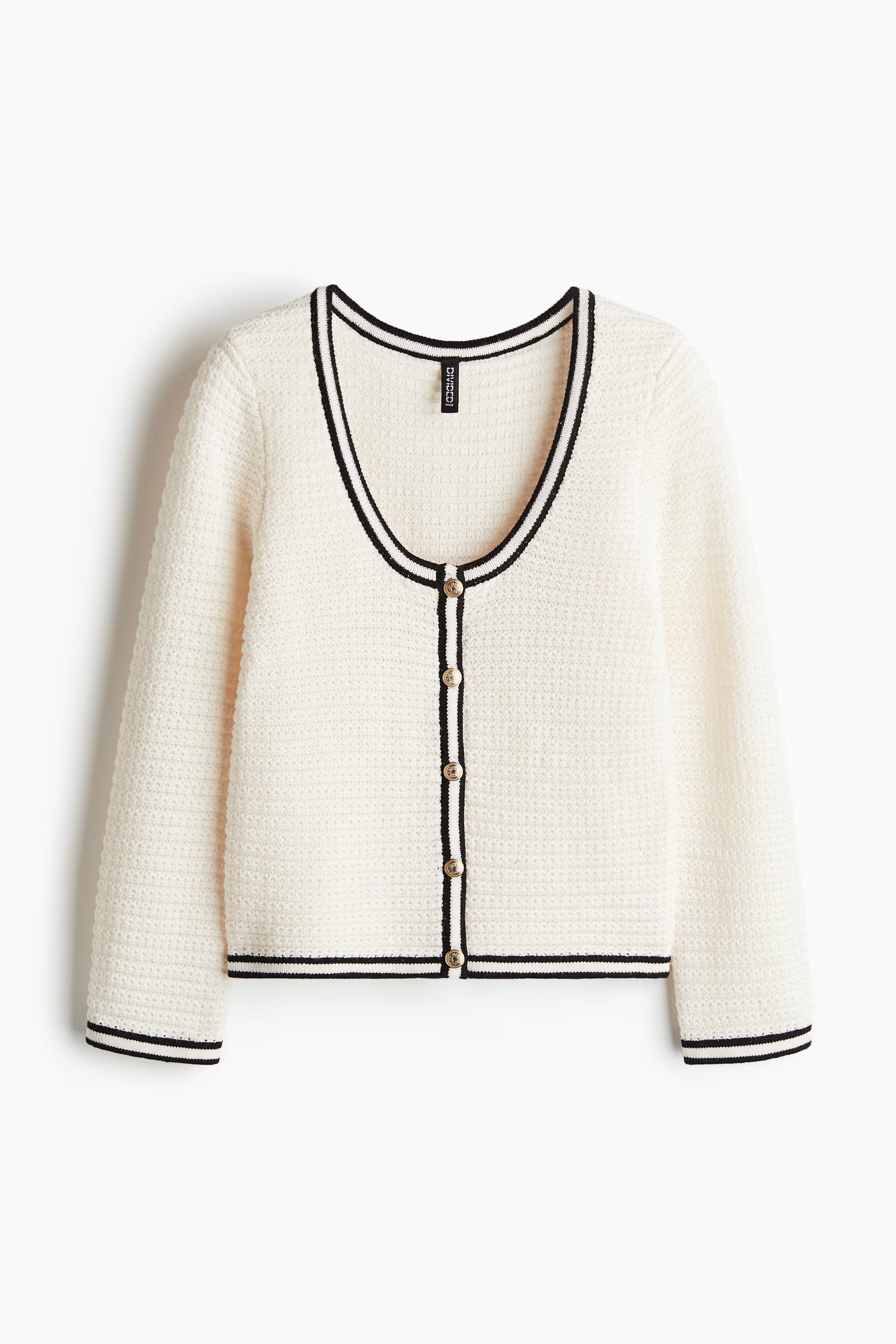 Textured-Knit Low-Cut Cardigan | H&M (US + CA)