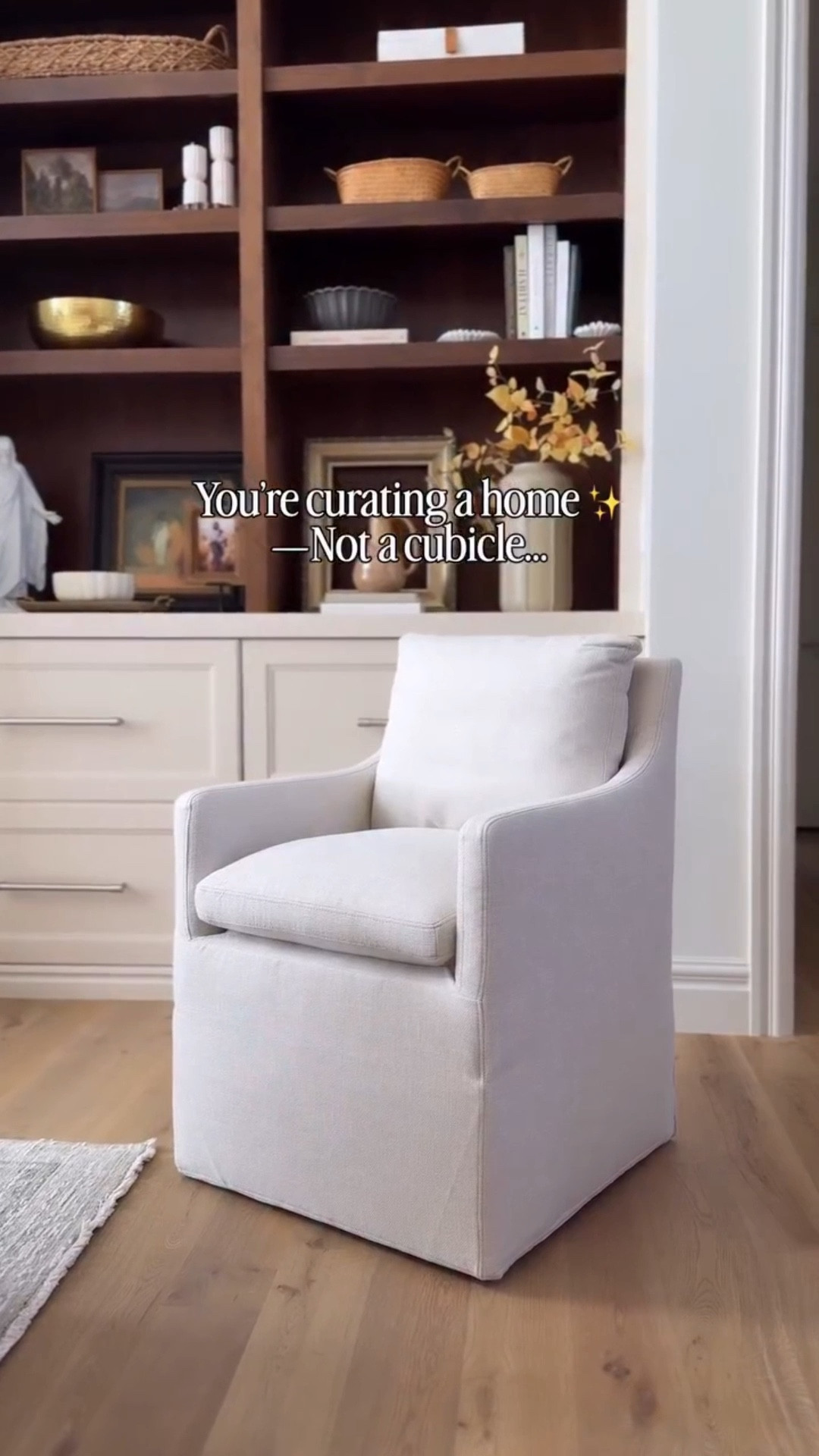 Okay, AMAZON. 😍🤌✨ This perfect office chair swiftly stole my heart because it looks NOTHING like a typical utilitarian office chair. 🙅🏻‍♀️ Instead, it’s giving curated, collected, designer vibes, but the secret is… I found this beauty on Amazon, and it costs a fraction of the price of a fancy office chair! 🤭

One of the quickest ways to add character, charm, and a curated look to your home is to incorporate unexpected elements or styles beyond the norm. ✌️ This is technically a dining chair, 🪑but it’s got hidden wheels, and that’s enough for it to work as the most elevated and cozy “traditional modern” office chair in my mind. 

Bonus that it’s soooo comfortable! Style + Comfort = Design match made in heaven. ♥️

And obviously, it would be a perfect dining chair as well. 😘 My office has never looked so good!! 1000% worth it.



#amazonhome #homeoffice #officedesign #homeofficeideas #officechair #homedesignideas #boujeeonabudget #homeofficedesign #homeofficedecor

Office chair that looks like dining chair, pretty office chair, hidden wheels office chair, gorgeous office chair, home office furniture inspo, pretty office chair, beautiful office chair, hidden wheels office chair, comfortable office chair

#LTKHome #LTKGiftGuide #LTKSeasonal