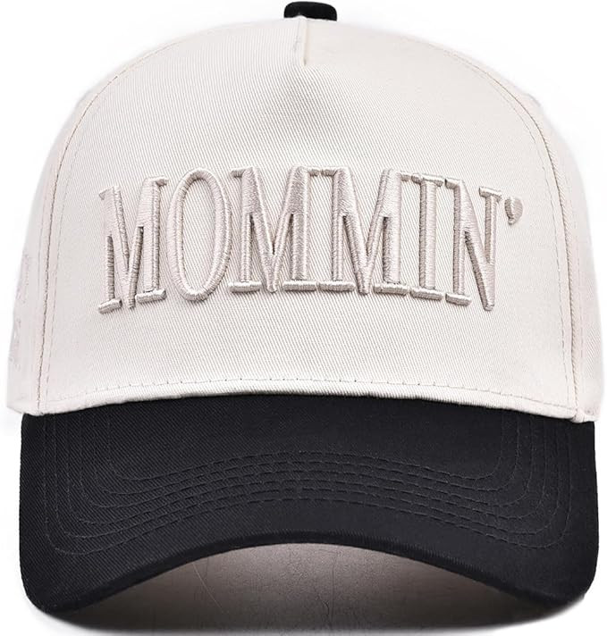 Women’s Mommin Trucker Hat – Two-Tone Embroidered Baseball Cap with Ponytail Opening Adjustab... | Amazon (US)