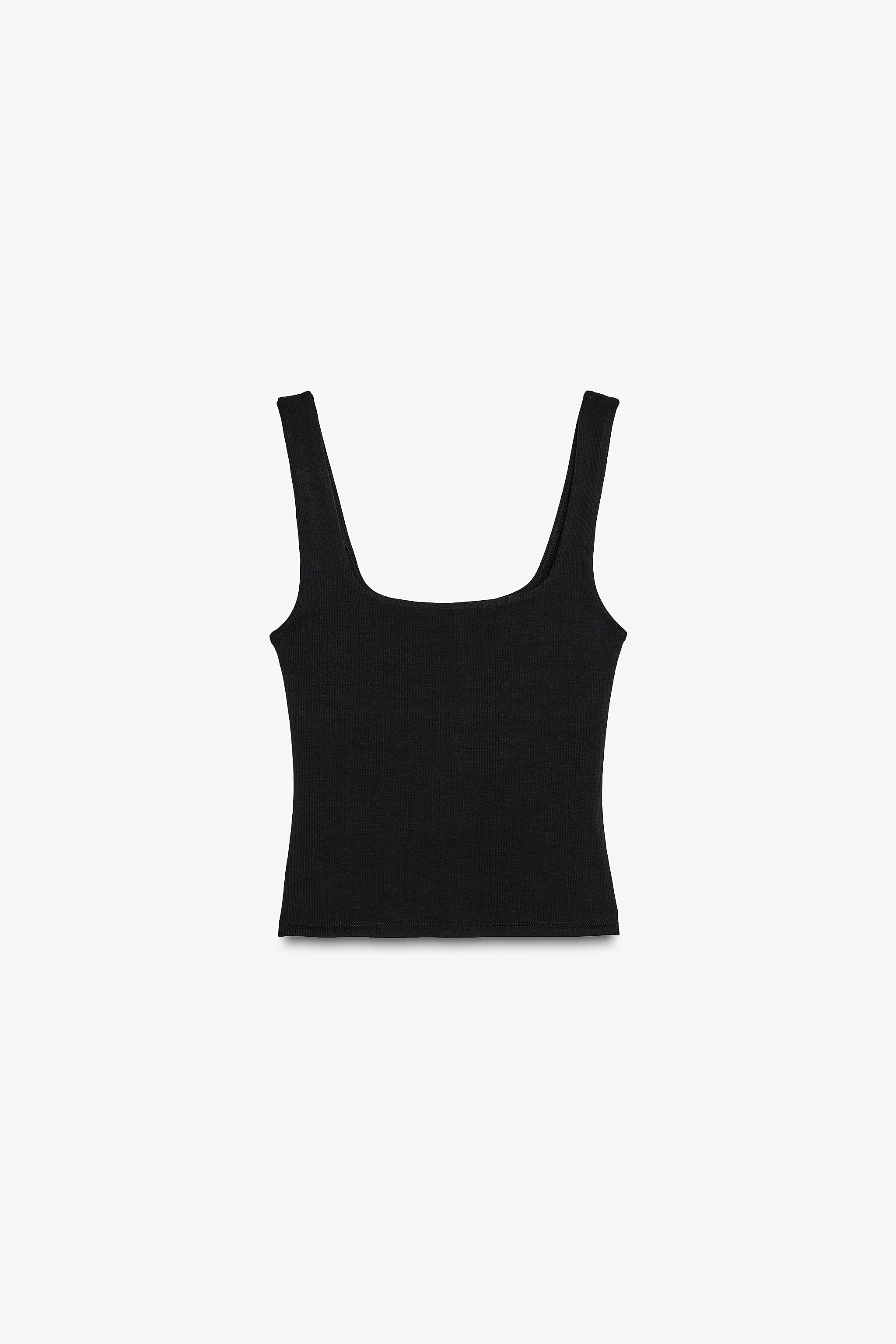 SLIM FIT - SQUARE NECKLINE - SHORT - STRAPSVest top with a square neckline and wide straps. | Zara UK