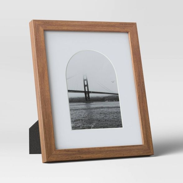 8&#34; x 10&#34; Matted to 5&#34; x 7&#34; Single Image Table Frame with Arch Brown - Threshold&#... | Target