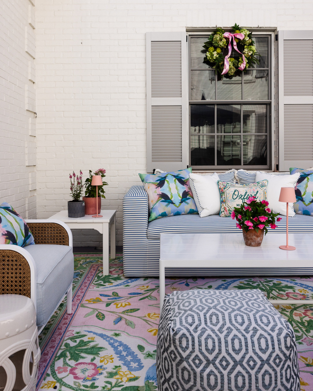 The perfect patio does exist... and she’s at AOII Ole Miss! 🩵

Color, pattern, and plenty of personality make this the ultimate spot for sunny days, sisterhood, and a little time outside. ☀️  

 #LTKHome