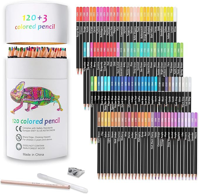 KALOUR Premium Colored Pencils,Set of 120 Colors,Artists Soft Core with Vibrant Color,Ideal for D... | Amazon (US)