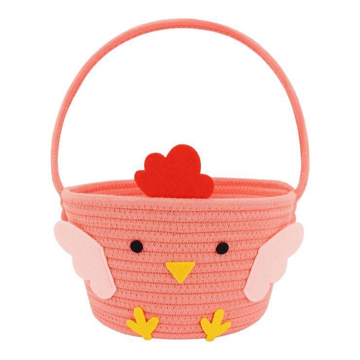 Circular Rope Decorative Easter Basket Coral Orange Rooster - Spritz™ | Target