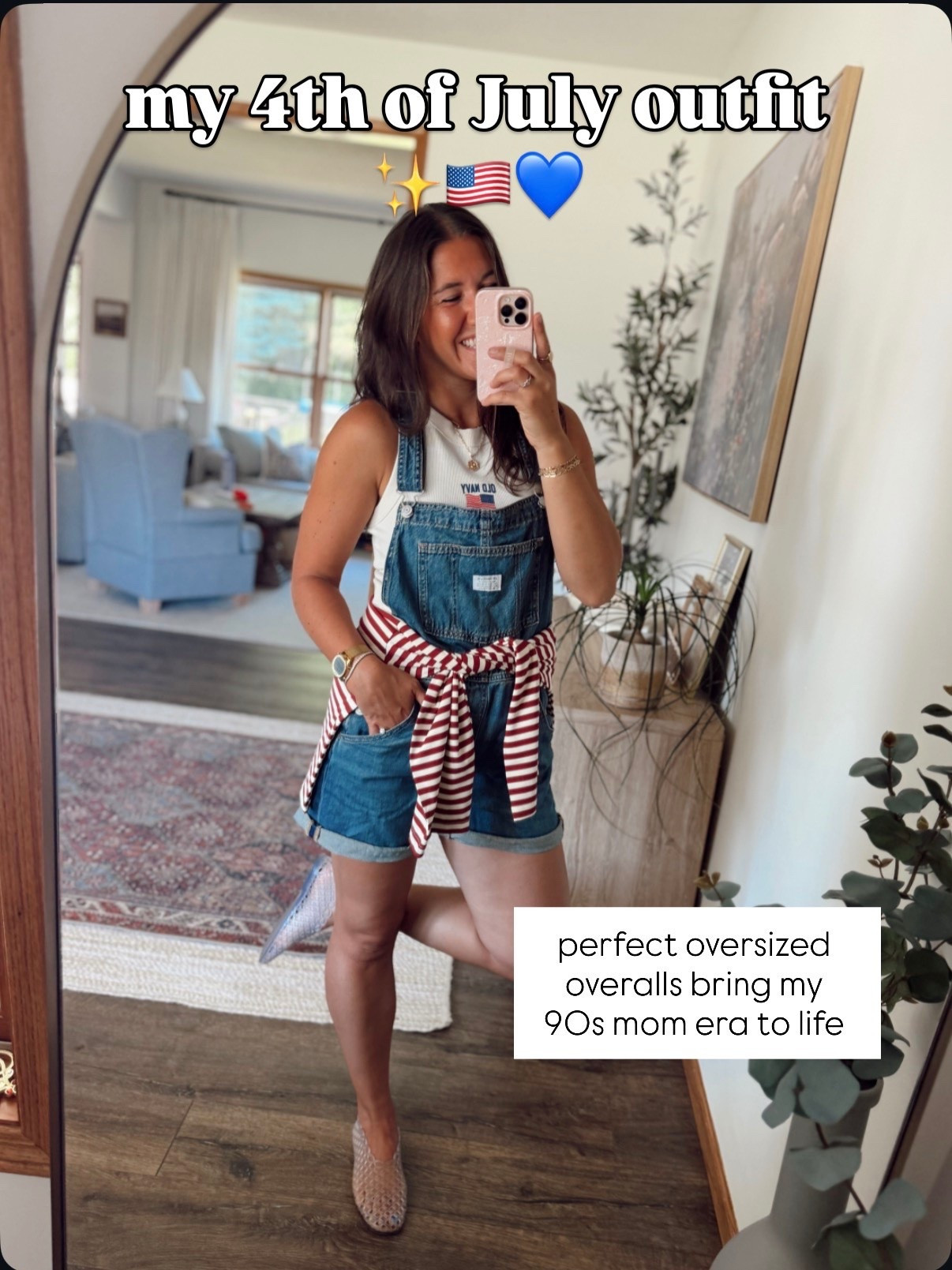 July 4th outfit inspo with these comfy overalls! 

Small overalls 
Small tank
Medium long sleeve shirt 
Jelly’s fit tts

#LTKootd #LTKSeasonal #LTKSaleAlert