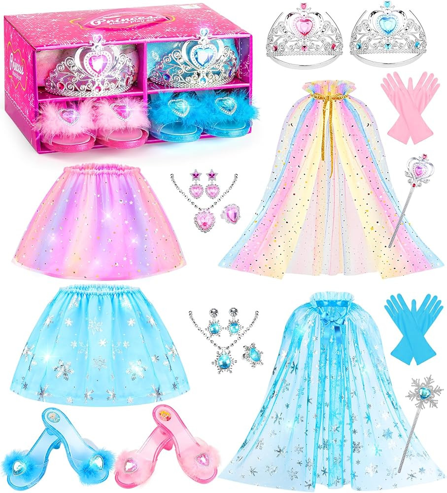 DISHIO Princess Dress Up Shoes & Jewelry Boutique Girls Dress Up Shoes for Pretend Play Clothes A... | Amazon (US)