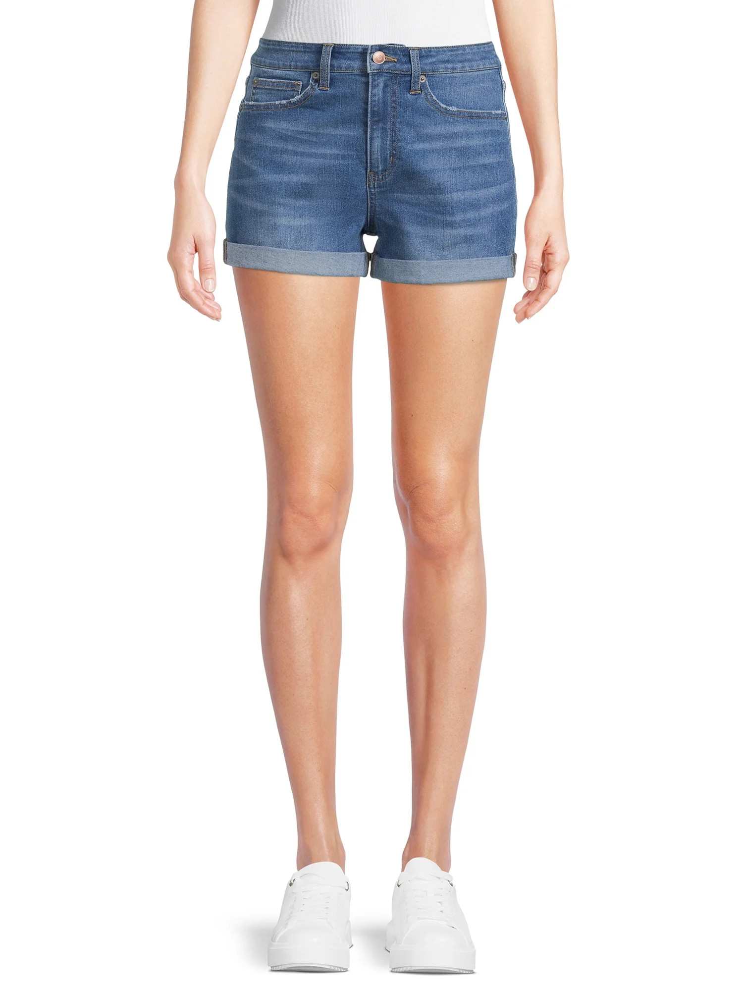 No Boundaries Juniors Curvy Mom Shorts - Walmart.com | Walmart (US)