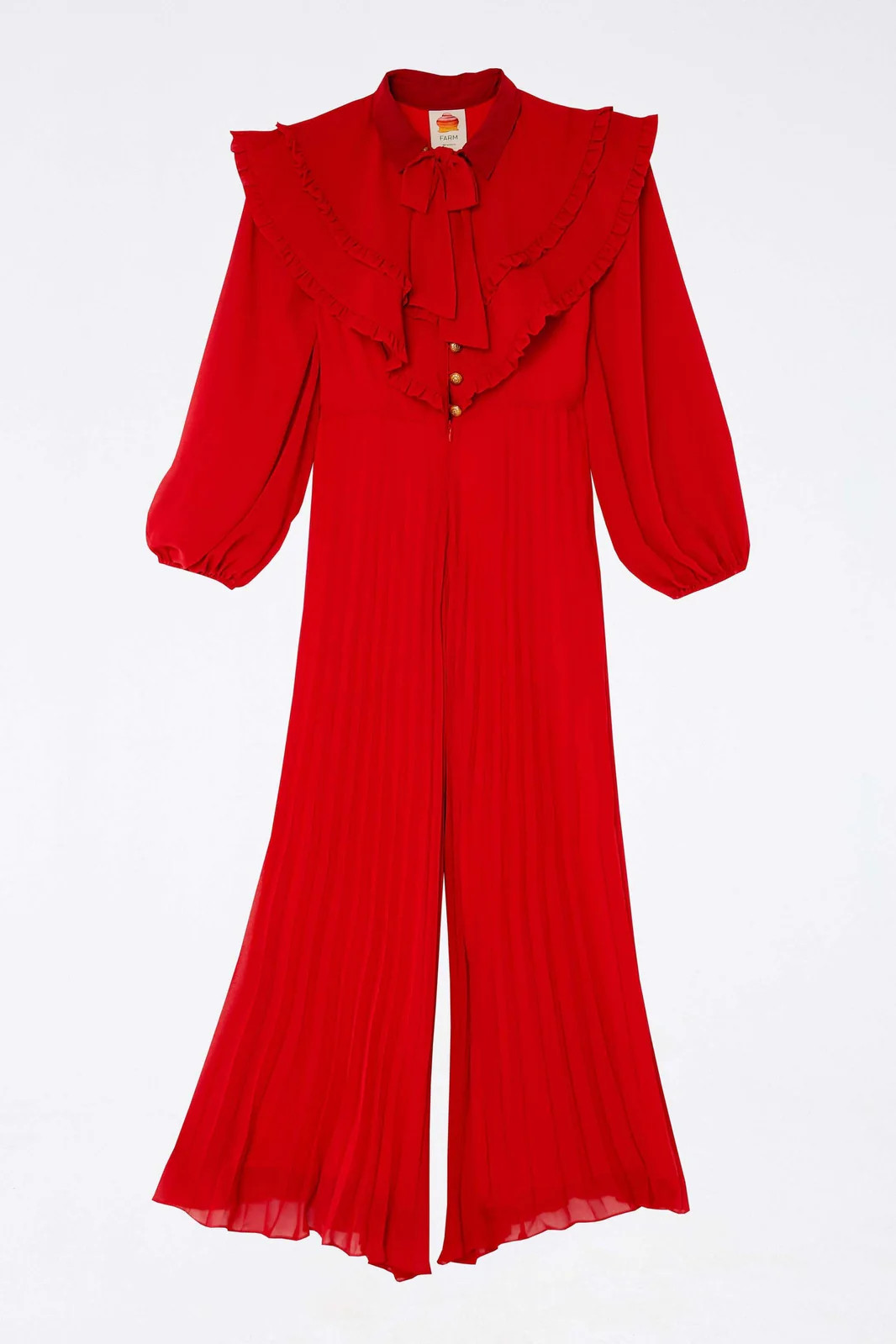 RED MAXI PLEATED JUMPSUIT | FarmRio (US)