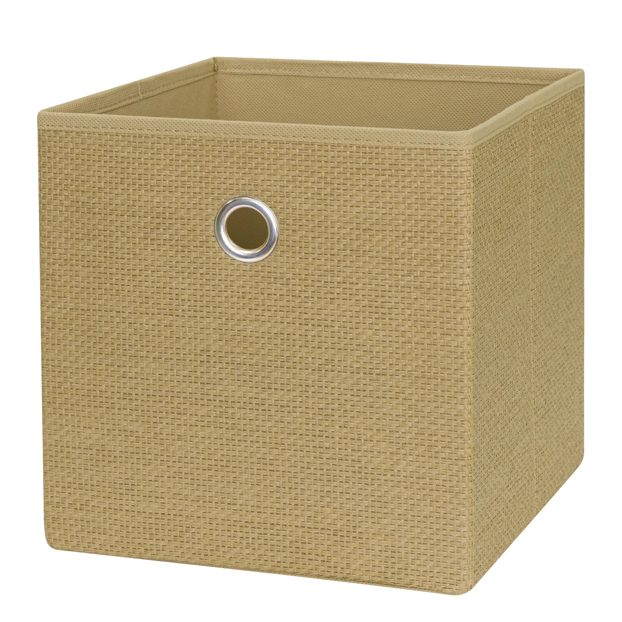 Mainstays Collapsible Fabric Cube Storage Bin, Natural Woven | Walmart (US)