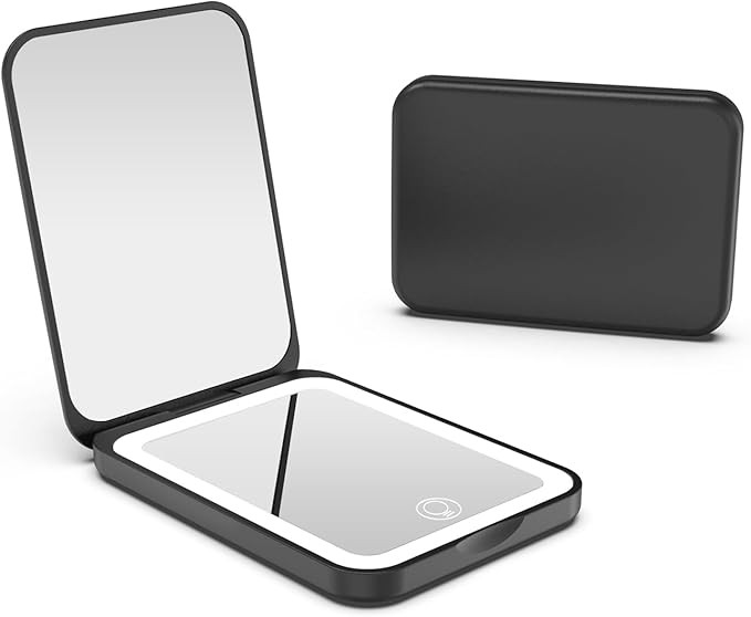 Kintion 2025 Pocket Mirror, Rechargeable Dimmable 3 Color Lighting 1X/3X LED Compact Travel Makeu... | Amazon (US)