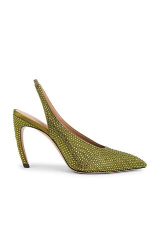 THE ATTICO Viper Slingback Pump in Green | FWRD 