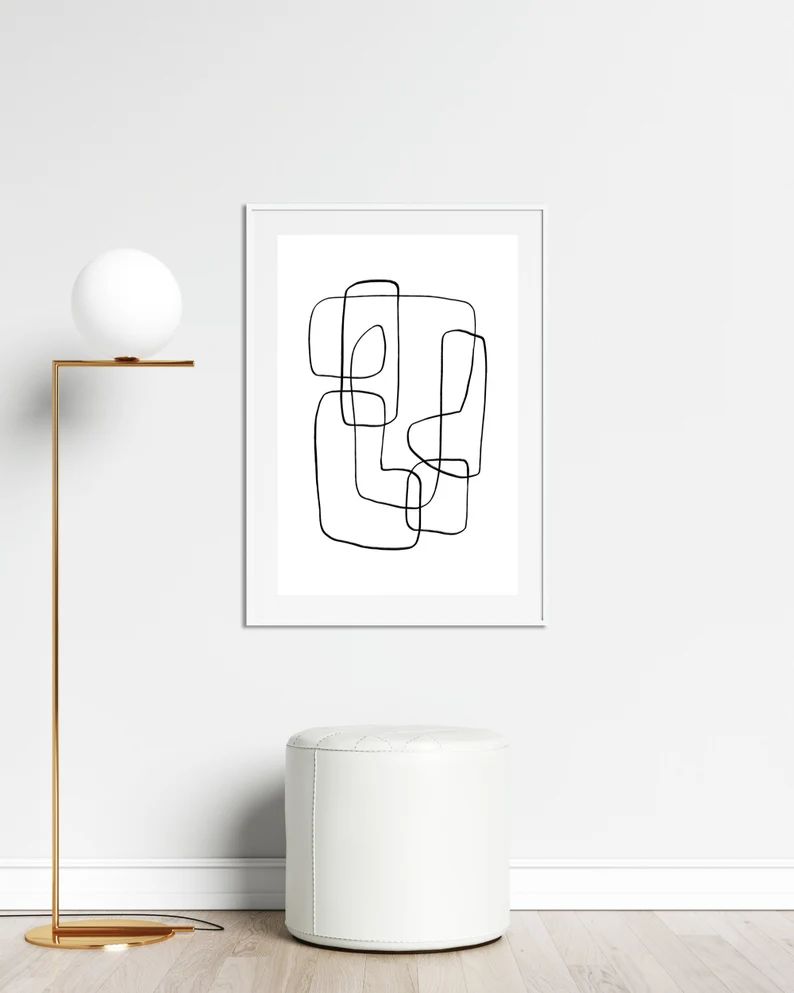 Abstract Print, Line Drawing Print, Printable Art, INSTANT DOWNLOAD, Modern Minimalist Poster, Pr... | Etsy (US)