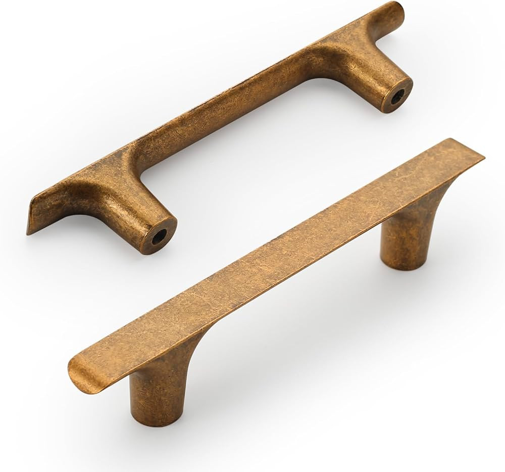 Amerdeco 10 Pack ‎Antique Brass Cabinet Pulls 3.75 Inch(96MM) Hole Centers Kitchen Cabinet Hand... | Amazon (US)