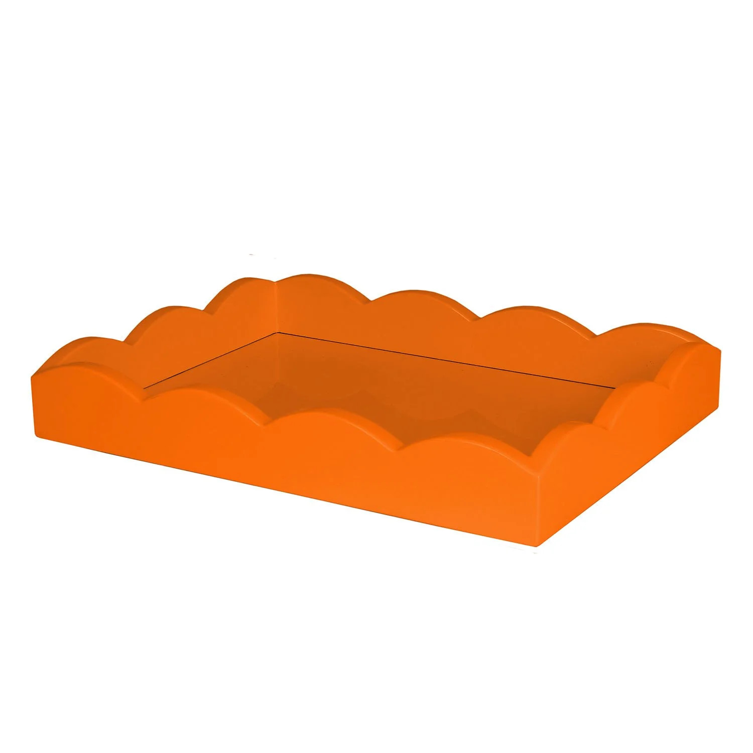 Small Scalloped Edge Tray - Orange Lacquer Serving Tray | Addison Ross | Addison Ross US