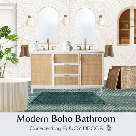  This bright, fun and colorful bathroom features element of modern boho design using pieces from Pottery Barn, West Elm and Anthropologie

#LTKstyletip #LTKhome