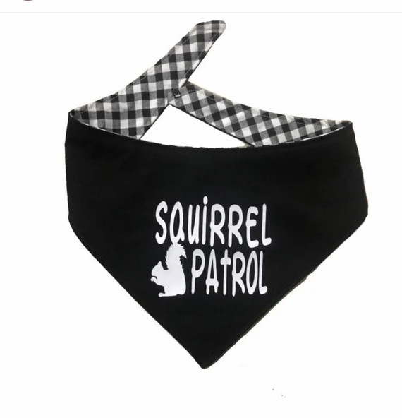 Squirrel Patrol Funny Reversible Dog Bandana Funny Dog - Etsy | Etsy (US)