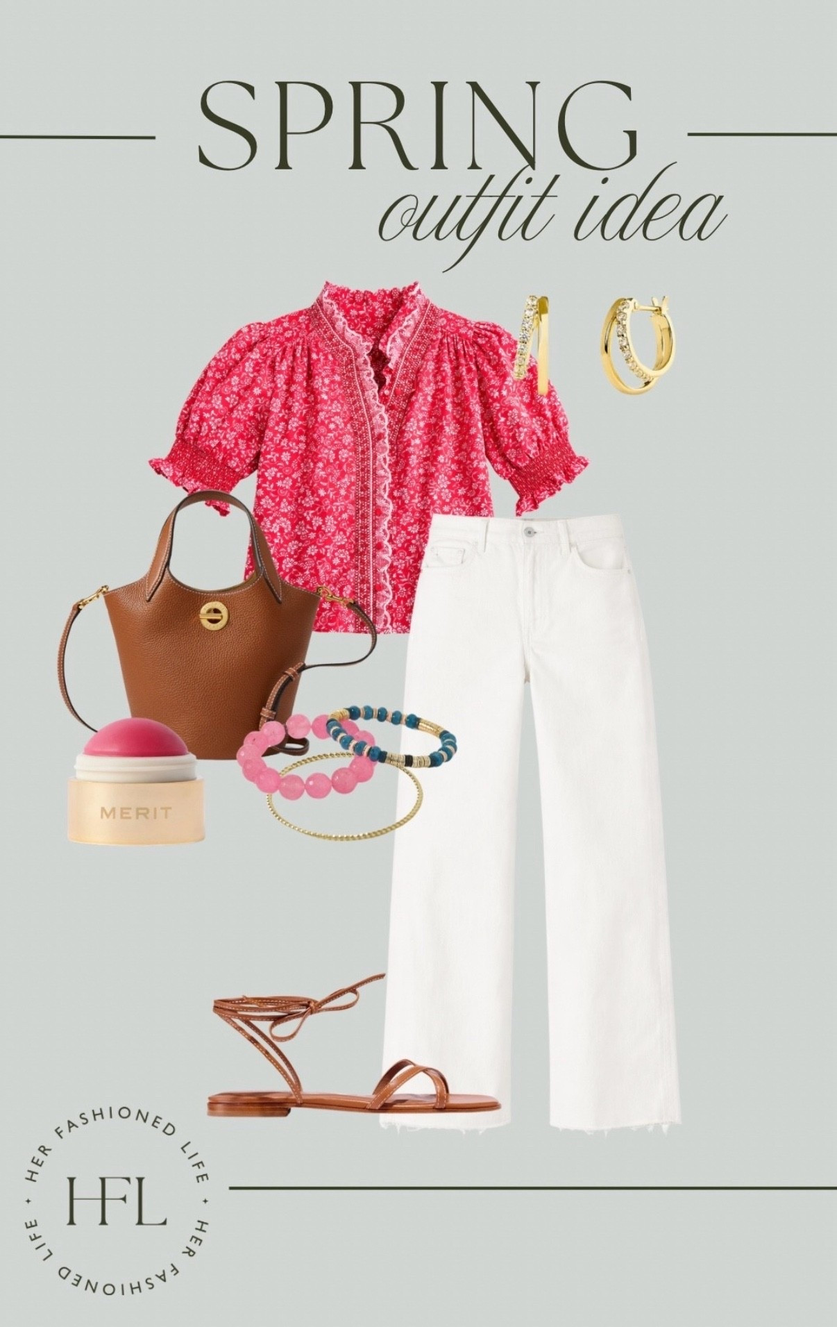 Spring Outfit Idea - Tuckernuck has so many cute new spring arrivals!!  #Tuckernuck #Paige #VeronicaBeard #MeritBeauty #AnaLuisa #LarroudeShoes #Sandals #WhitePants 

#LTKootd #LTKOver40 #LTKSeasonal