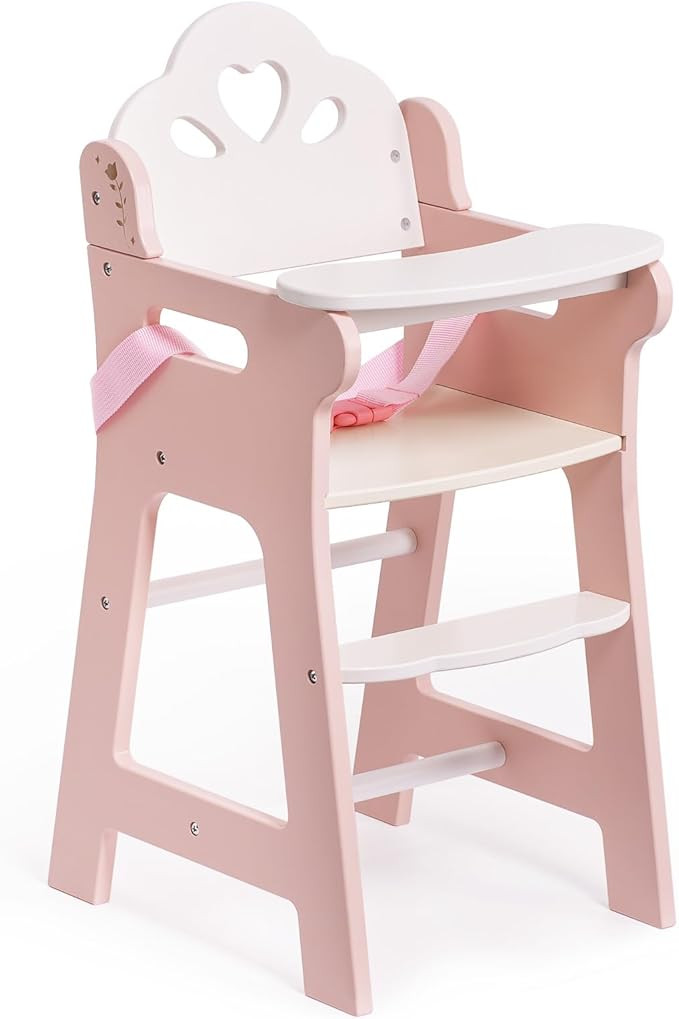 ROBOTIME Baby Doll High Chair, Pretend Play High Chair With Safety Belt and Footrest, Wooden Baby... | Amazon (CA)